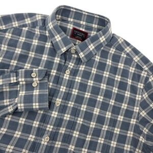 Untuckit Blue White Plaid‎ Button Up Casual Shirt Men's Size Medium